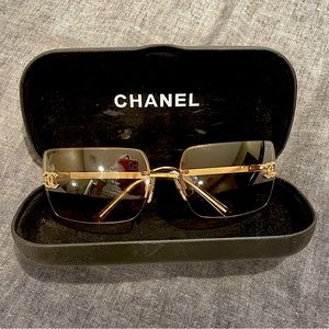 PRICE DROP FOR LDW SALE!!!CHANEL GOLD SQUARE 4092-B RHINESTONE CC SUNGLASSES